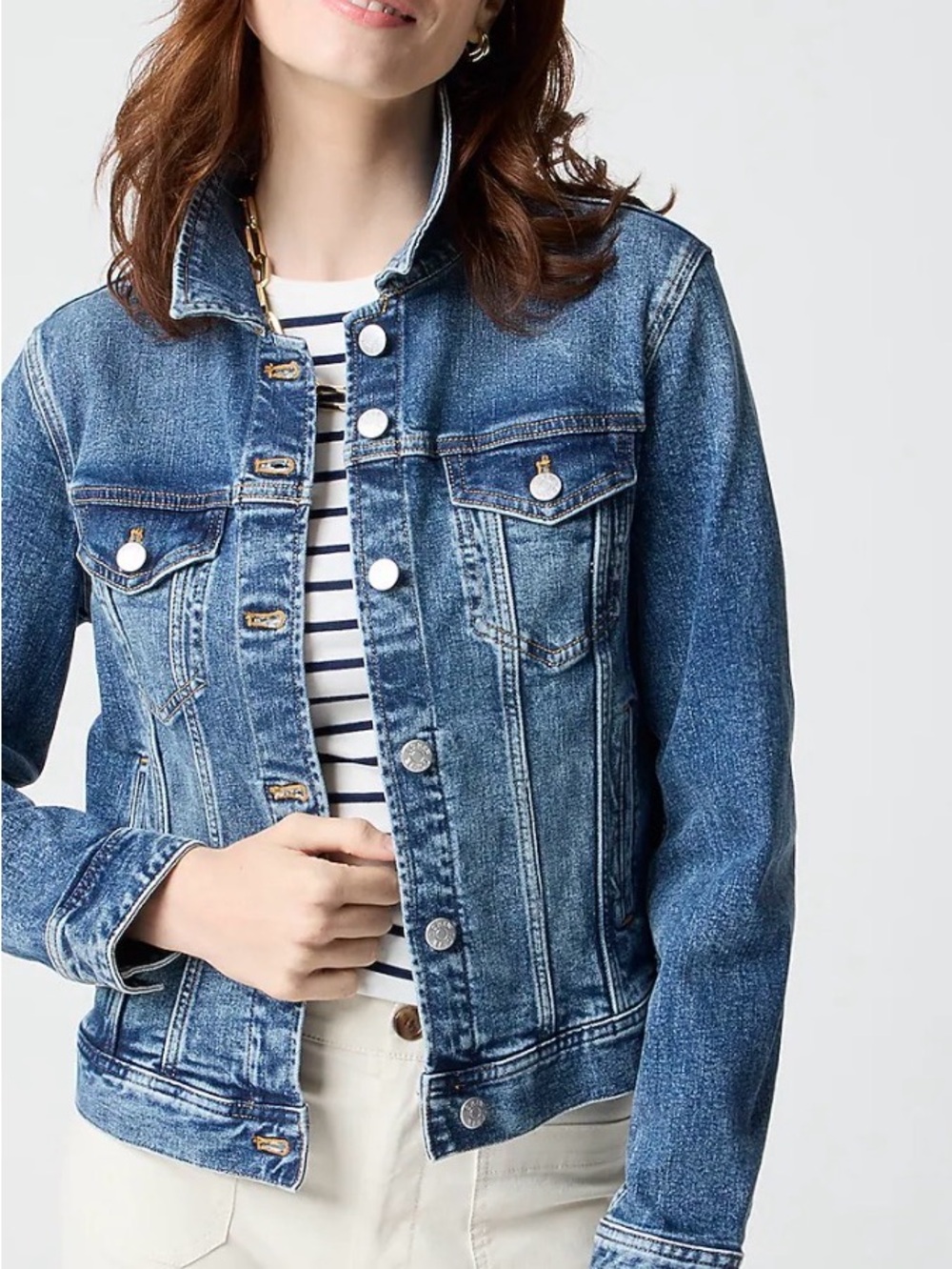 J. Crew Factory Medium Blue Denim Jean Jacket L NWT